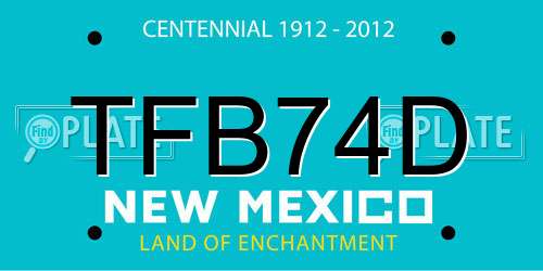 TFB74D New Mexico License Plate