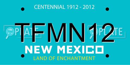 TFMN12 New Mexico License Plate