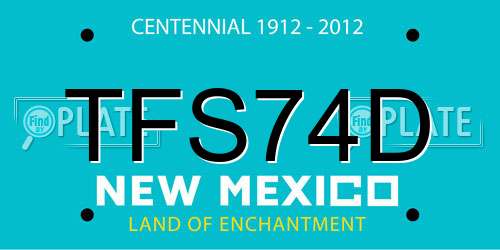 TFS74D New Mexico License Plate