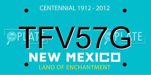TFV57G New Mexico License Plate