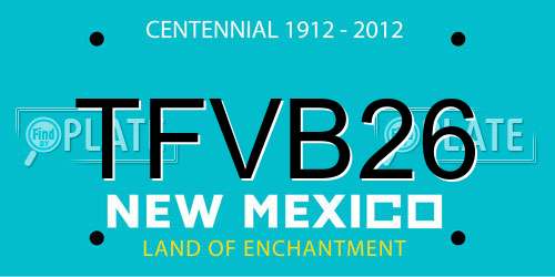 TFVB26 New Mexico License Plate