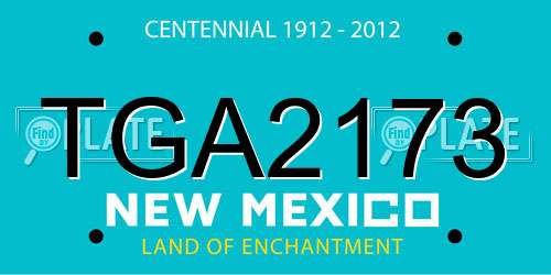 TGA2173 New Mexico License Plate