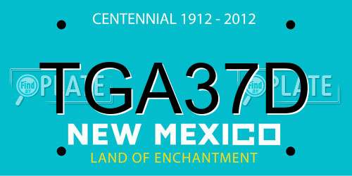 TGA37D New Mexico License Plate