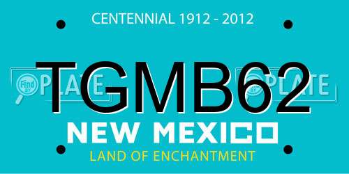TGMB62 New Mexico License Plate