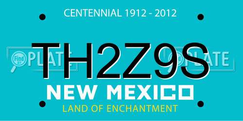 TH2Z9S New Mexico License Plate