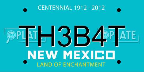 TH3B4T New Mexico License Plate