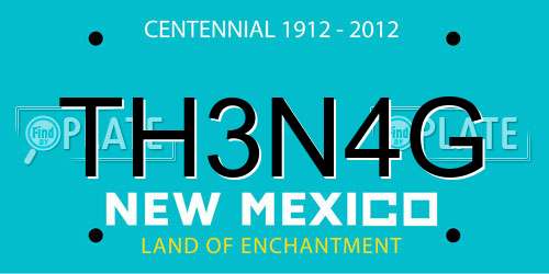TH3N4G New Mexico License Plate