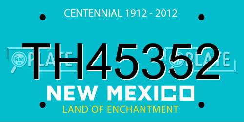 TH45352 New Mexico License Plate