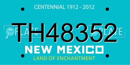 TH48352 New Mexico License Plate