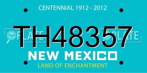 TH48357 New Mexico License Plate