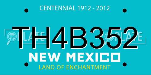 TH4B352 New Mexico License Plate