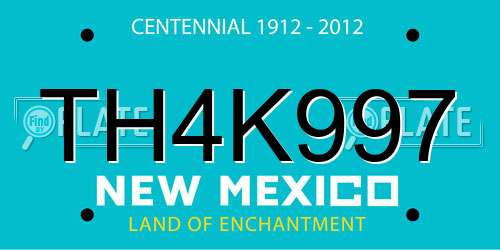 TH4K997 New Mexico License Plate