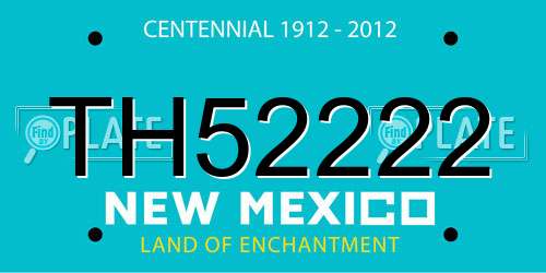 TH52222 New Mexico License Plate