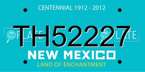 TH52227 New Mexico License Plate