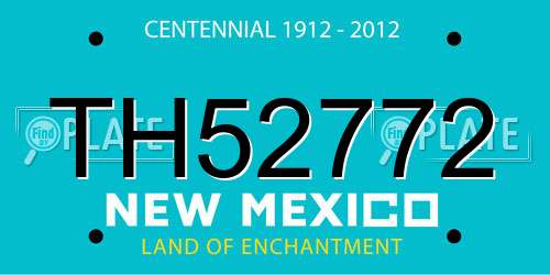 TH52772 New Mexico License Plate
