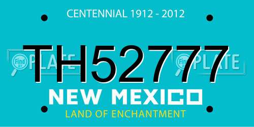 TH52777 New Mexico License Plate