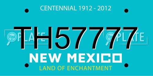 TH57777 New Mexico License Plate
