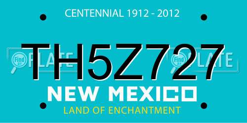 TH5Z727 New Mexico License Plate