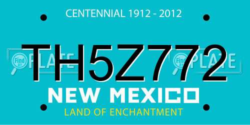 TH5Z772 New Mexico License Plate