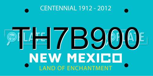 TH7B900 New Mexico License Plate