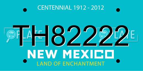 TH82222 New Mexico License Plate