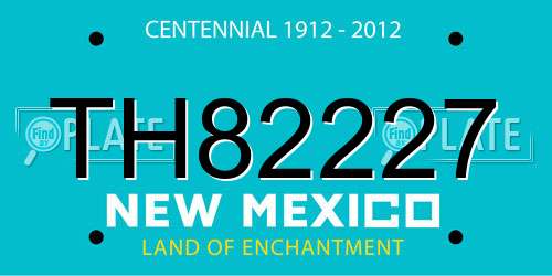TH82227 New Mexico License Plate
