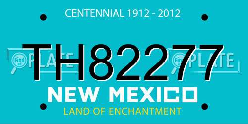 TH82277 New Mexico License Plate