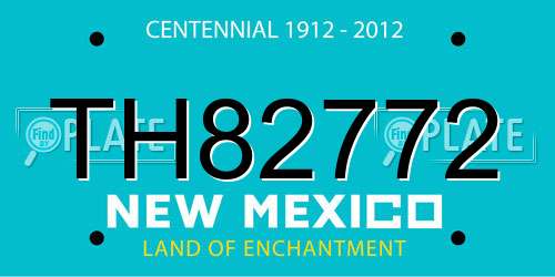 TH82772 New Mexico License Plate