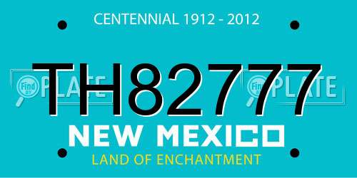 TH82777 New Mexico License Plate