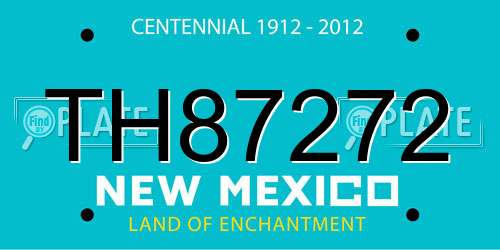 TH87272 New Mexico License Plate
