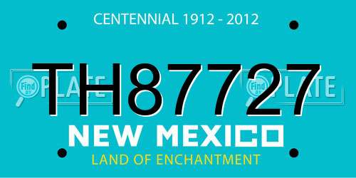 TH87727 New Mexico License Plate