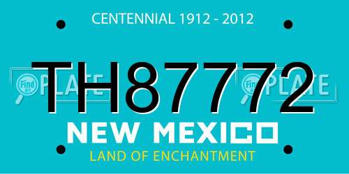 TH87772 New Mexico License Plate