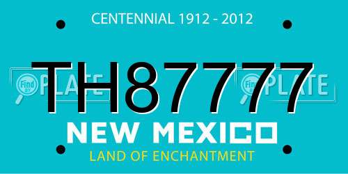 TH87777 New Mexico License Plate