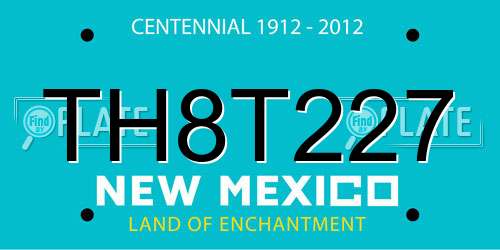 TH8T227 New Mexico License Plate