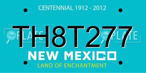 TH8T277 New Mexico License Plate