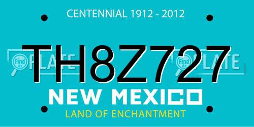 TH8Z727 New Mexico License Plate