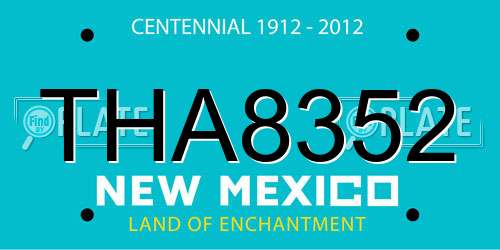 THA8352 New Mexico License Plate