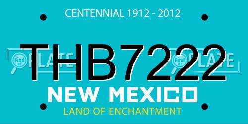 THB7222 New Mexico License Plate