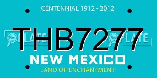 THB7277 New Mexico License Plate