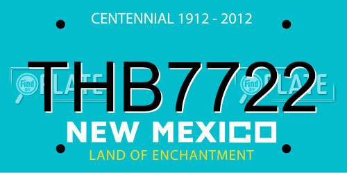 THB7722 New Mexico License Plate
