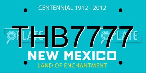 THB7777 New Mexico License Plate