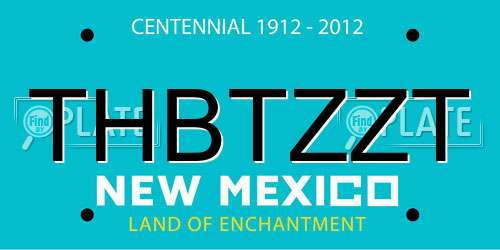 THBTZZT New Mexico License Plate