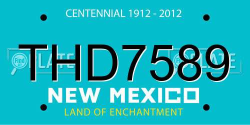 THD7589 New Mexico License Plate