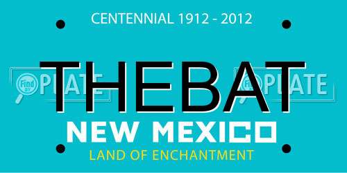 THEBAT New Mexico License Plate