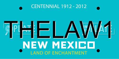 THELAW1 New Mexico License Plate
