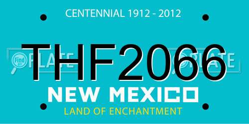 THF2066 New Mexico License Plate