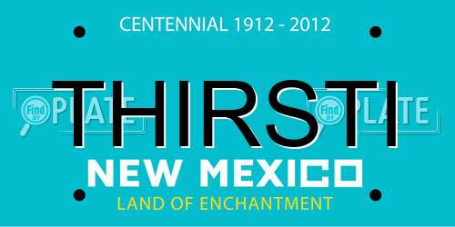 THIRSTI New Mexico License Plate