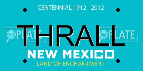 THRALL New Mexico License Plate