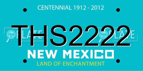 THS2222 New Mexico License Plate