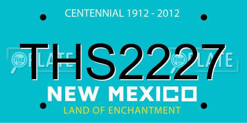 THS2227 New Mexico License Plate